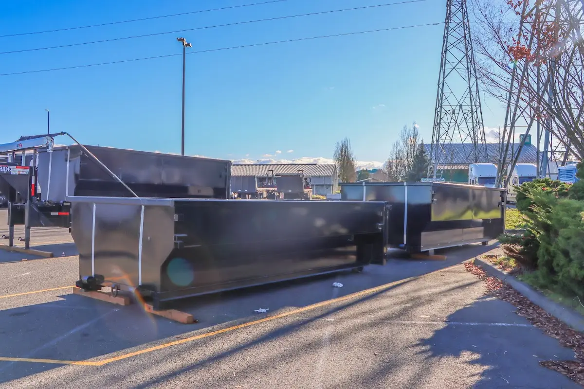 Roll-off dumpster ready for waste disposal at job site for Commercial Dumpster Rental in Lake Villa
